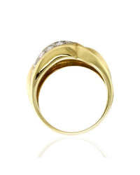 Pave Diamond Fluted Wave Staement Ring