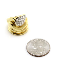 Pave Diamond Fluted Wave Staement Ring