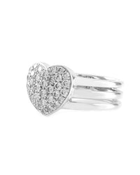 0.53ctw Pave Diamond Cluster Ring with Triple Split Shank in 18K White Gold