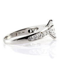 Platinum and Diamond Engagement Ring w/ Marquise and Round Diamonds
