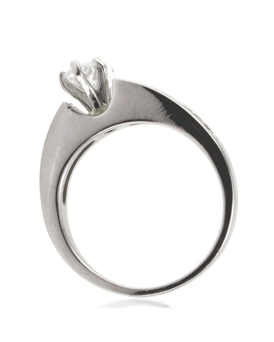 Platinum and Diamond Engagement Ring w/ Marquise and Round Diamonds