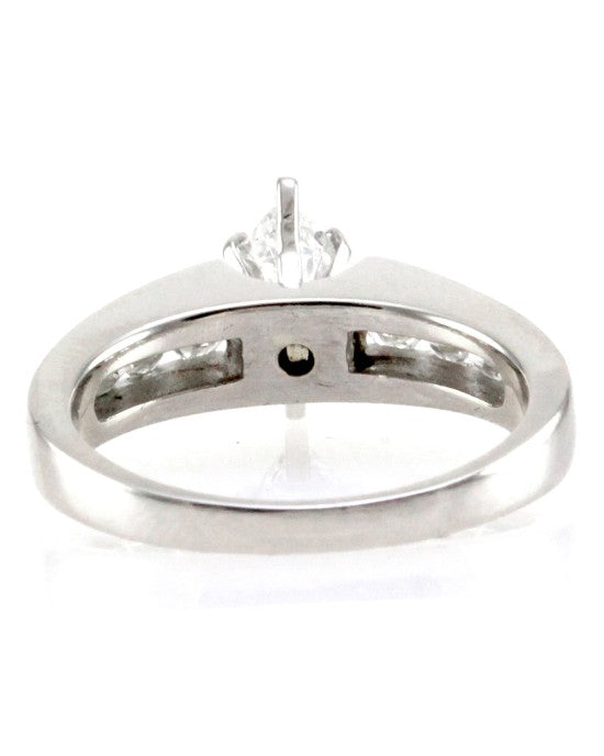 Platinum and Diamond Engagement Ring w/ Marquise and Round Diamonds