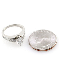 Platinum and Diamond Engagement Ring w/ Marquise and Round Diamonds