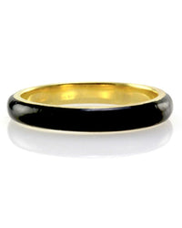Hidalgo Black Enamel Stackable Eternity Band in 18K Yellow Gold SZ 6.5