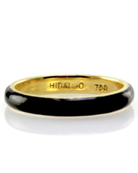 Hidalgo Black Enamel Stackable Eternity Band in 18K Yellow Gold SZ 6.5