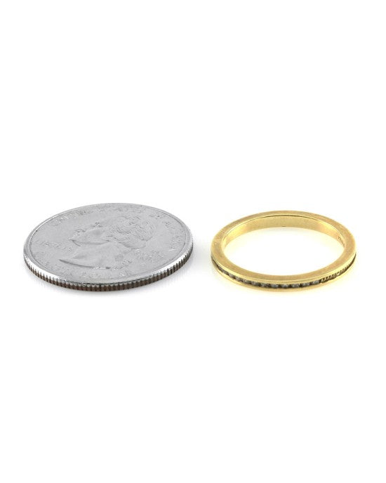 Hidalgo Diamond and Rope Gold Channel Stackable Band in Gold