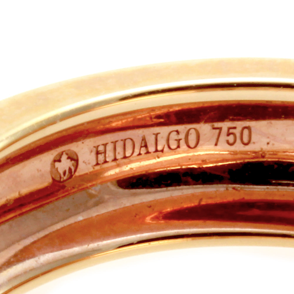 Hidalgo Brown Enamel Flower Band 18K Rose Gold Diamonds