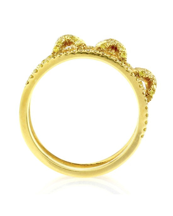 Hidalgo Yellow Diamond X Ring Jacket in Gold
