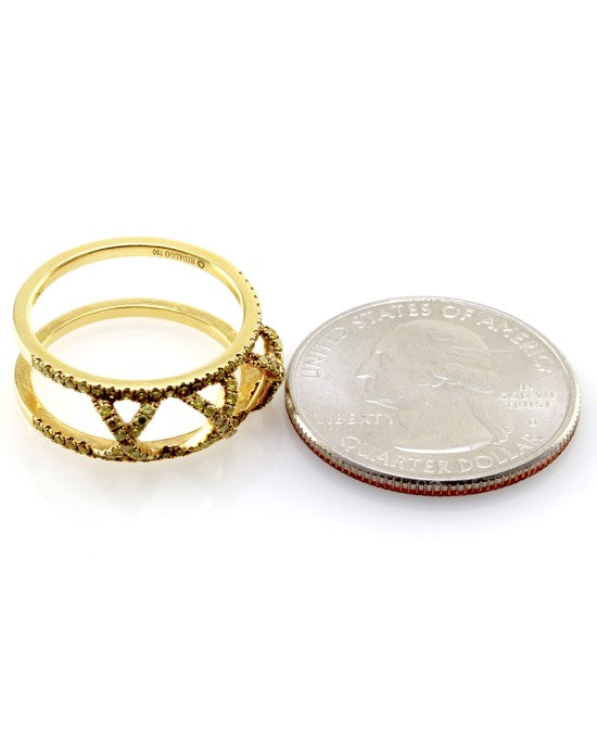 Hidalgo Yellow Diamond X Ring Jacket in Gold