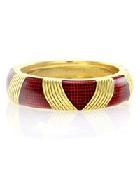 Hidalgo Red Enamel Eternity Band in 18K Yellow Gold SZ 6.25