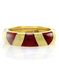 Hidalgo Red Enamel Eternity Band in 18K Yellow Gold SZ 6.25