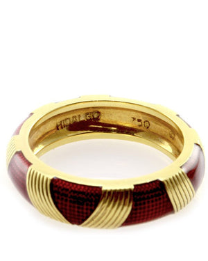 Hidalgo Red Enamel Eternity Band in 18K Yellow Gold SZ 6.25