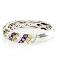 Hidalgo Diamond, Peridot and Amethyst Band in Gold
