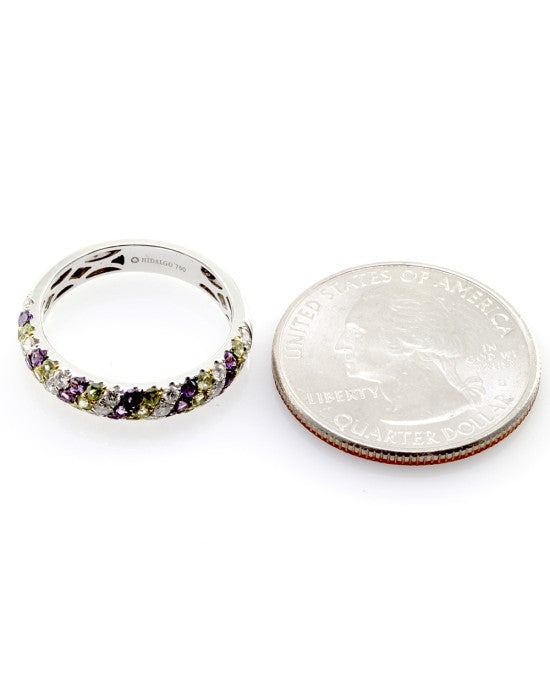 Hidalgo Diamond, Peridot and Amethyst Band in Gold