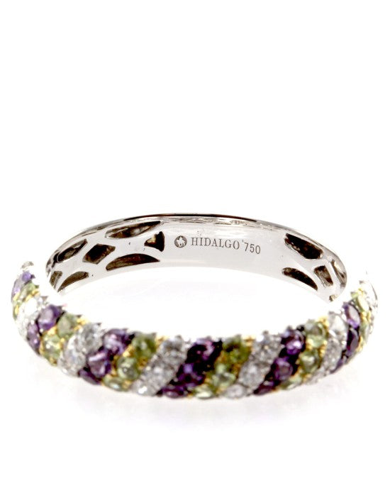 Hidalgo Diamond, Peridot and Amethyst Band in Gold