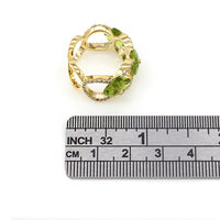 Norman Covan 3.84ctw Peridot Flower & 0.46ctw Diamond Ring in 18K Yellow Gold