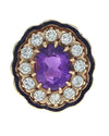 Amethyst and Diamond Scalloped Ring