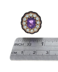 Amethyst and Diamond Scalloped Ring