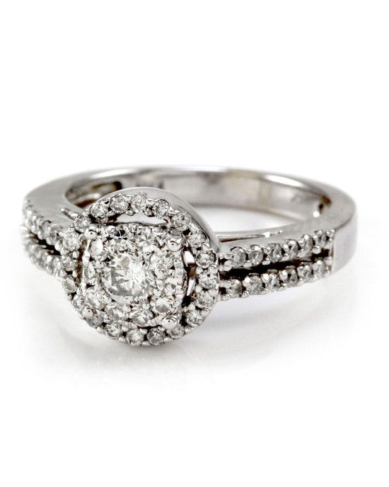 Diamond Cluster Halo Engagement Ring