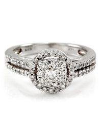 Diamond Cluster Halo Engagement Ring