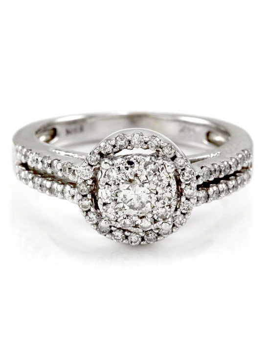 Diamond Cluster Halo Engagement Ring