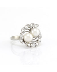 Pearl and Diamond Ring in Gold