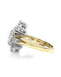 Diamond Cluster Ring in White and Yellow Gold