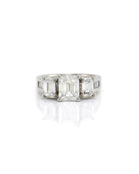 1.51ct SI1, F GIA Certified Emerald Cut Diamond Engagement Ring in Platinum