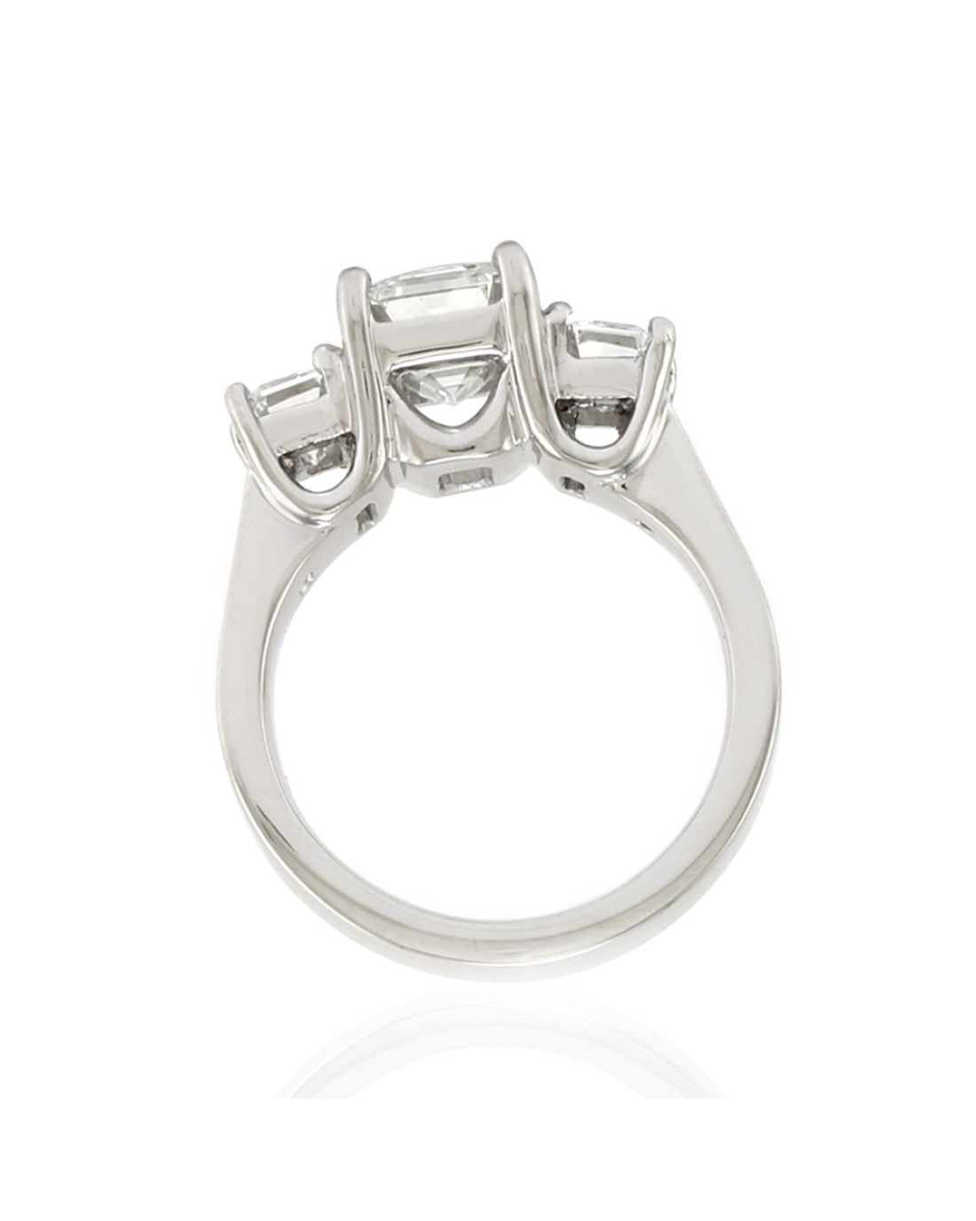 1.51ct SI1, F GIA Certified Emerald Cut Diamond Engagement Ring in Platinum