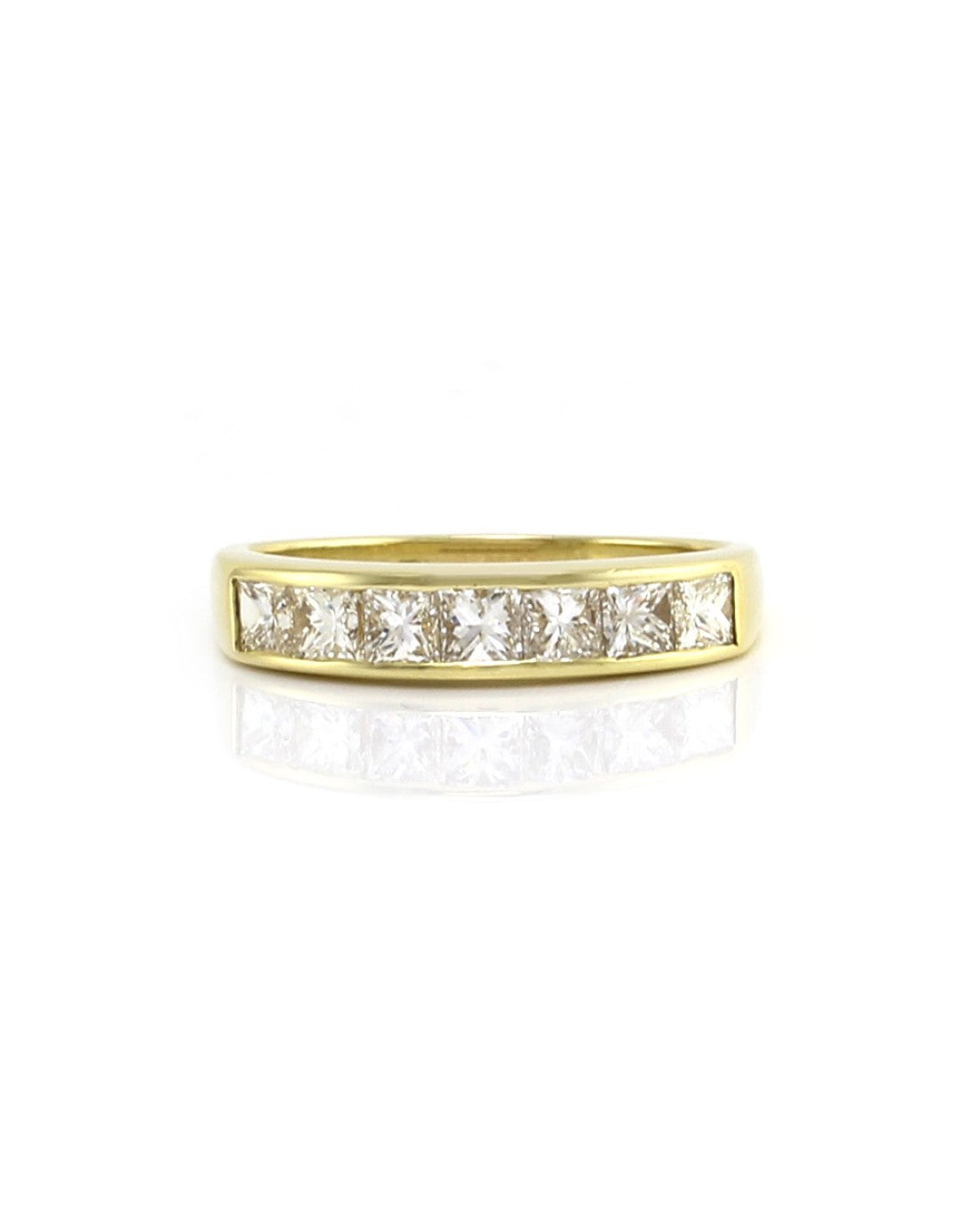 1.19ctw Princess Cut Diamond Ring/ Band in 18K Yellow Gold SZ 7.5