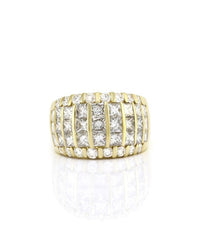 4.41ctw Five Row Diamond Band/ Ring in 18K Yellow Gold SZ 6.25
