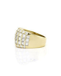 4.41ctw Five Row Diamond Band/ Ring in 18K Yellow Gold SZ 6.25