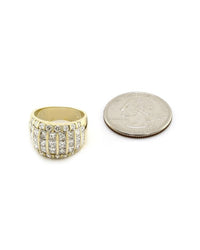 4.41ctw Five Row Diamond Band/ Ring in 18K Yellow Gold SZ 6.25