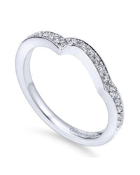 Gabriel & Co. Pave Diamond and Gold Anniversary Band