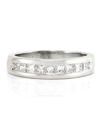 Gentleman's Single Row Princess Diamond Band