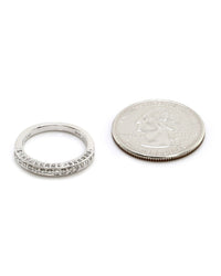 3 Row Diamond Pave Milgrain Band