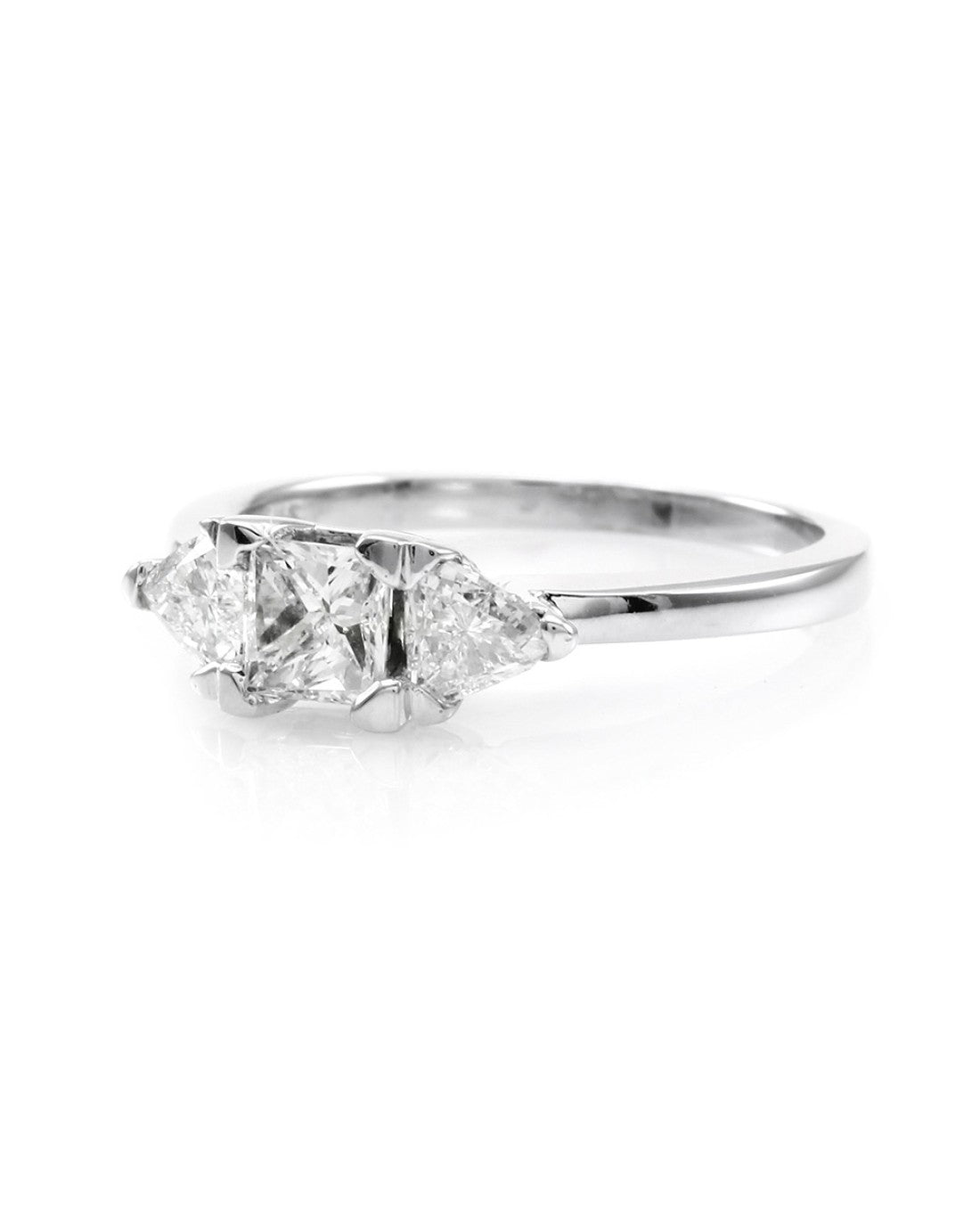 Princess and Trillion Cut Diam Ring