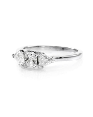 Princess and Trillion Cut Diam Ring