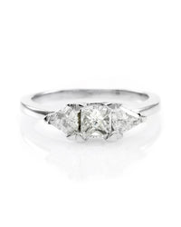 Princess and Trillion Cut Diam Ring