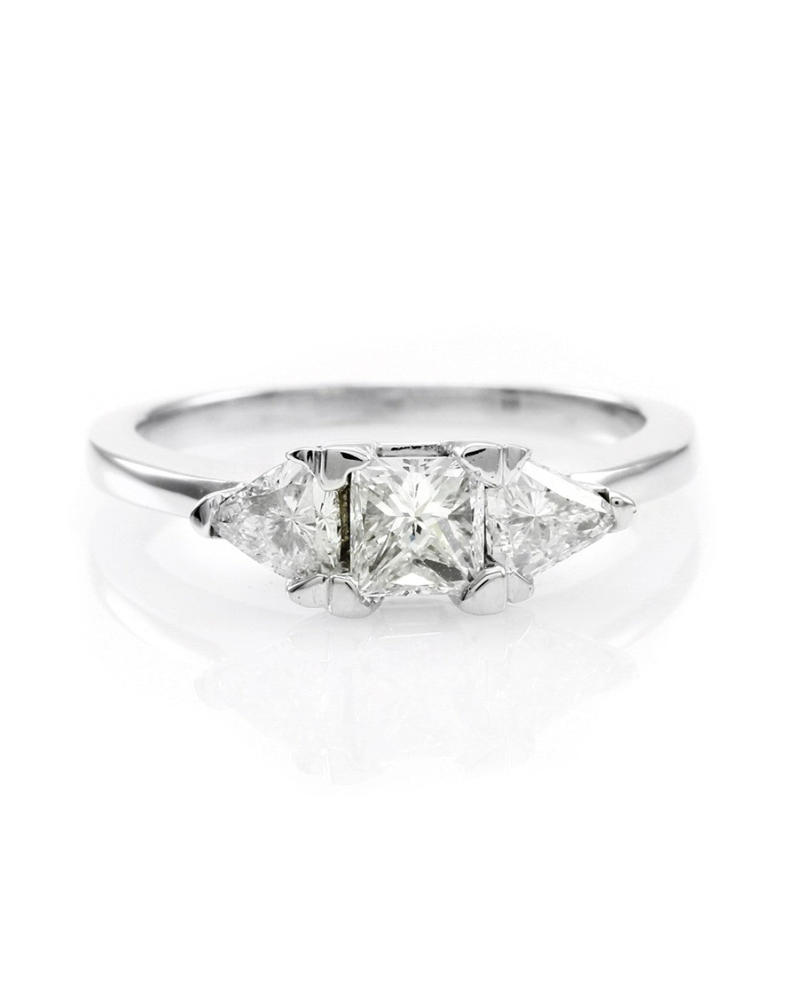 Princess and Trillion Cut Diam Ring