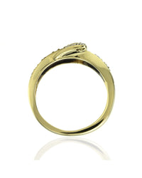 Cognac and White Diamond Buckle Ring