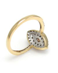 Brown and White Diamond Ring in Gold