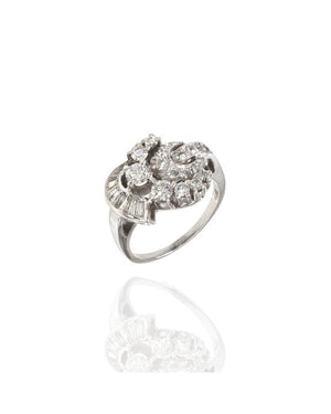 Diamond Cluster Ring in Platinum
