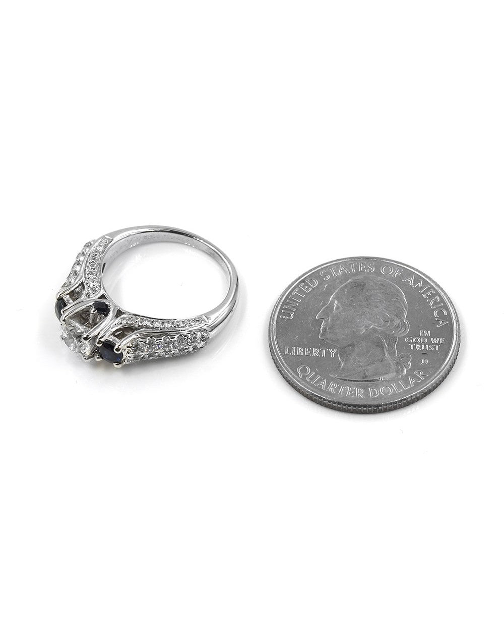 Vera Wang Diamond and Sapphire Engagement Ring