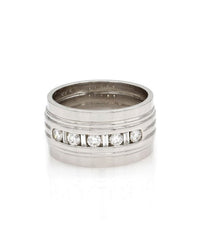 Diamond Cigar Band Ring in Gold