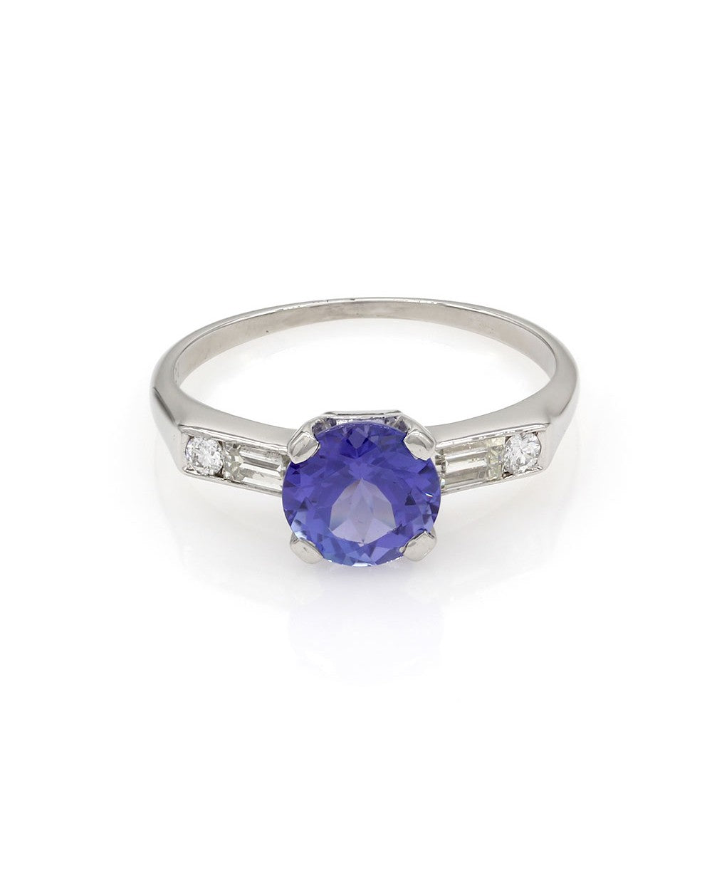Tanzanite and Diamond Ring in Platinum