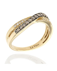 Le Vian Chocolate and White Diamond Crossover Ring