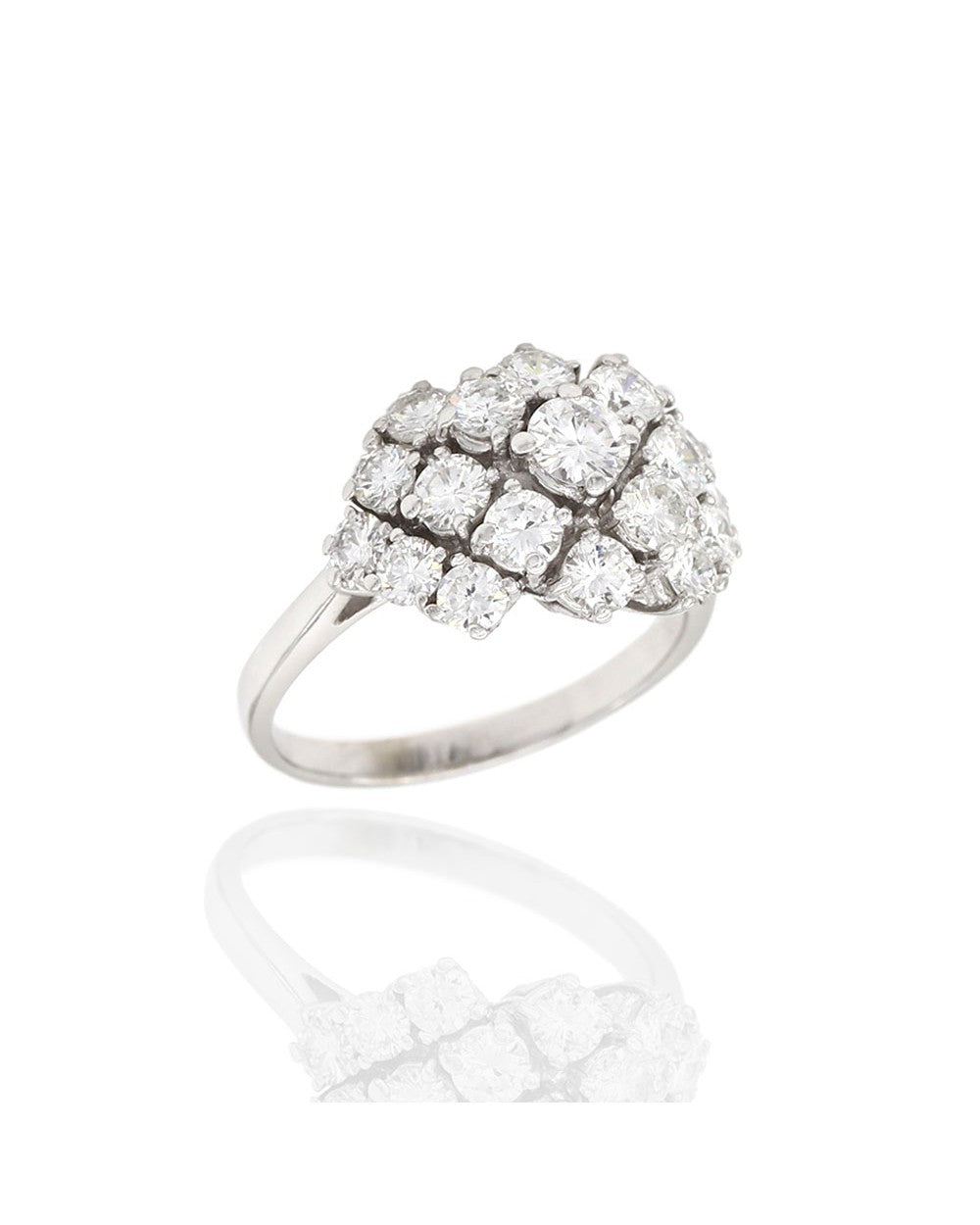 Round Diamond Cluster Ring in Gold