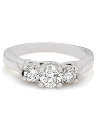 Three Stone Diamond Ring in Platinum