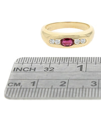 18k Oval Ruby Diamond Ring
